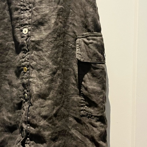 C&C California 💯 Linen Midi Cargo Utility Style Skirt - Picture 2 of 5